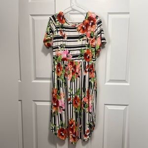 Stripes and Floral Dress